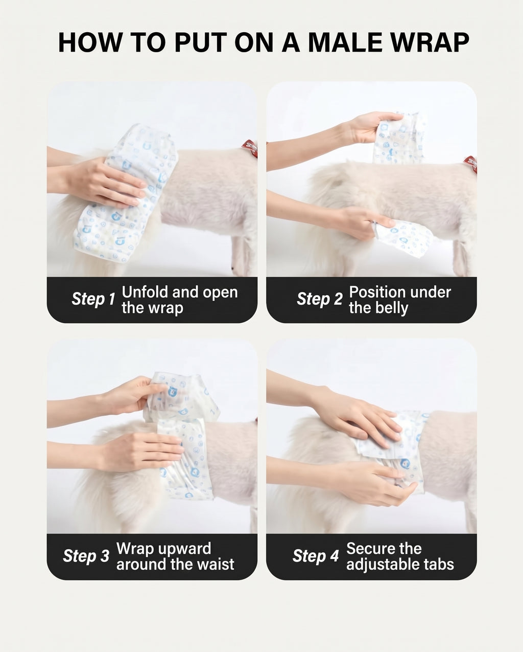 Cozipup™️ Comfort-Fit Breathable Male Dog Wraps