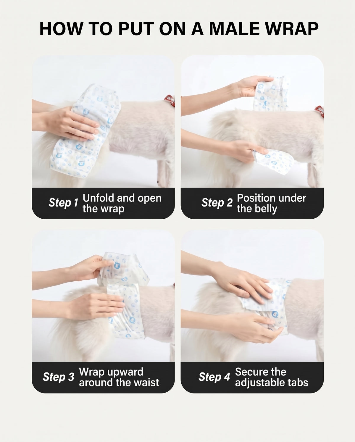 Cozipup™️ Comfort-Fit Breathable Male Dog Wraps